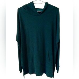 The North Face Green Polyester Merino Wool Hooded Long sleeve Top